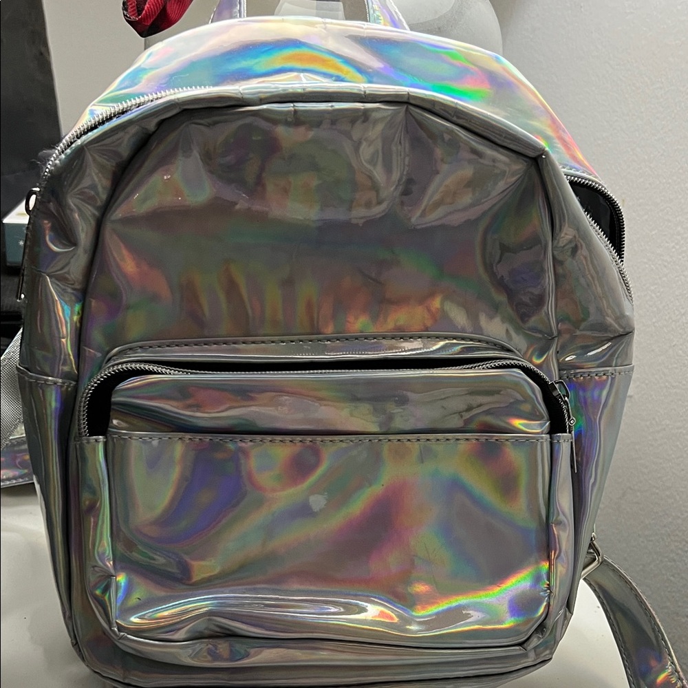 Holographic Mini Backpack - EUC, y2k